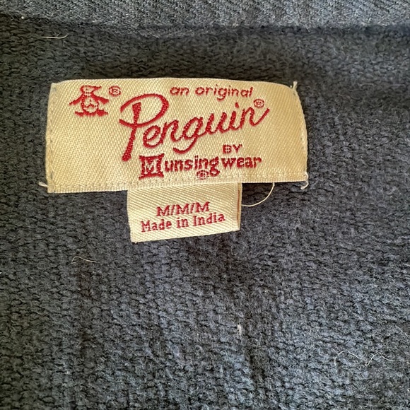 - Penguin peacock dusty green zip front mockneck sweatshirt size M - Picture 5 of 8